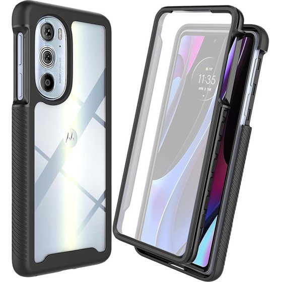 Techsuit - Defense360 Pro + Screen Protector - Motorola Edge 30 Pro - Black