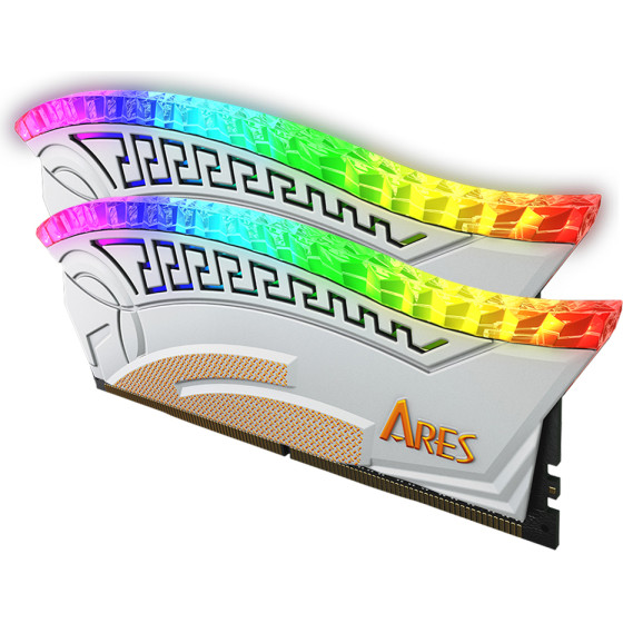 Dato - (2 pack) Computer Memory Ares Armor - for Desktop, DDR4, Gaming, 16GBx2, 3600MHz, CL18 - White - (AMRGB16GX232G36W)