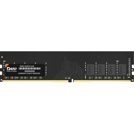 Dato - Computer Memory - for Desktop, DDR4, RAM, 32GB, 3200MHz - Black - (DT32G4DU32)