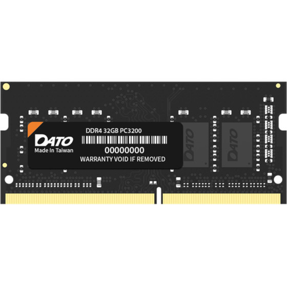 Dato - Computer Memory - for Laptop, DDR4, RAM, 32GB, 3200MHz - Black - (DT32G4DS32)