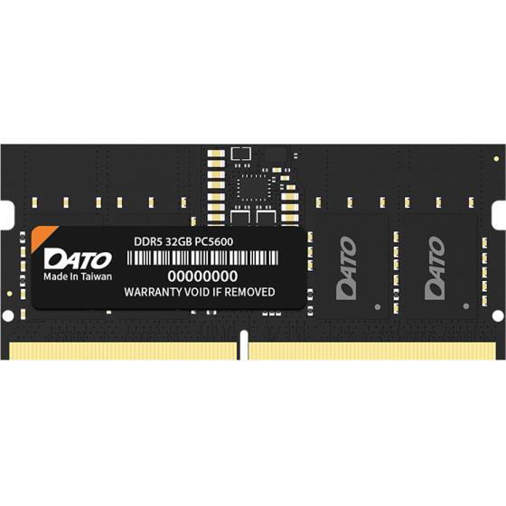 Dato - Computer Memory - for Laptop, DDR5, RAM, 32GB, 4800MHz - Black - (DT32G5DS48)