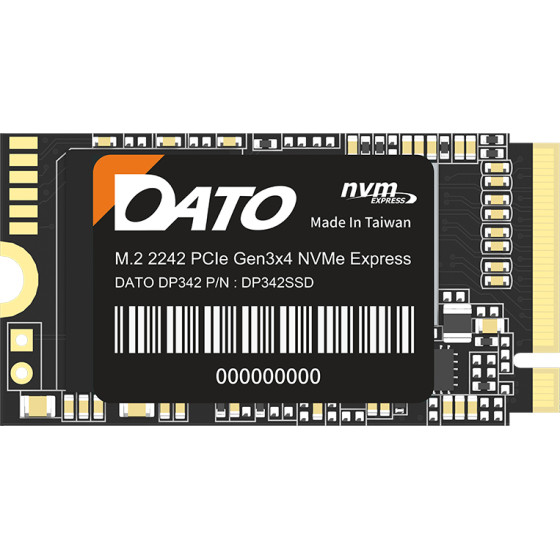 Dato - Internal Solid State Drive SSD DP342 - PCIe Gen3x4, 512GB, PC Interface PCIe Gen3x4, 2500MB/s - Black - (DP342SSD-512GB)
