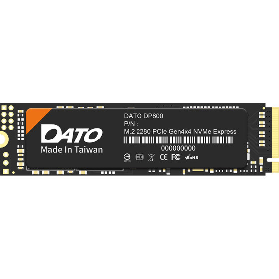 Dato - Internal Solid State Drive SSD DP800 - PCIe Gen4x4, 512GB, PC Interface PCIe Gen4x4, 3300MB/s - Black - (DP800SSD-512GB)