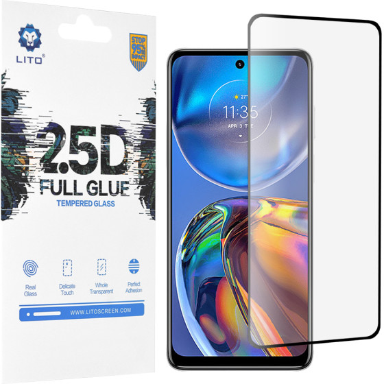 Lito - 2.5D FullGlue Glass - Motorola Moto E32 / Moto E32s - Black