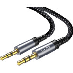Lito - Audio Cable Adapter (LA01) - Jack to Jack 3.5mm, Hi-Fi, 24k Gold-plated Contacts, Nylon-braided, 1m - Black - (LA01-3)