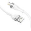 Lito - Data Cable (LD02) - USB to Lightning Fast Charging 2.4A, Tangle-free, 1.2m - White - (LD02-2)