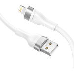 Lito - Data Cable (LD02) - USB to Lightning Fast Charging 2.4A, Tangle-free, 1.2m - White - (LD02-2)