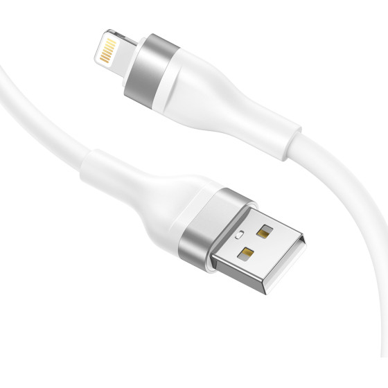 Lito - Data Cable (LD02) - USB to Lightning Fast Charging 2.4A, Tangle-free, 1.2m - White - (LD02-2)