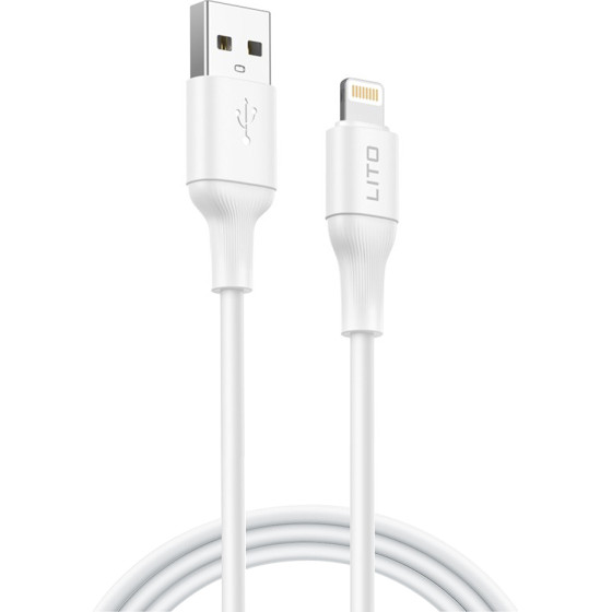 Lito - Data Cable (LD06L) - USB to Lightning, PVC, 1m - White - (LD06-USB/LIGHT-WHITE)