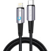 Lito - Data Cable (LD10) - Type-C to Lightning Fast Charging 30W, with LED, 1.2m - Black