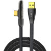 Lito - Data Cable (LD11) - USB to Type-C Fast Charging, Nylon Braided, Gold Plated Interface, Design, 1m - Black