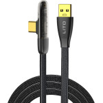 Lito - Data Cable (LD11) - USB to Type-C Fast Charging, Nylon Braided, Gold Plated Interface, Design, 1m - Black