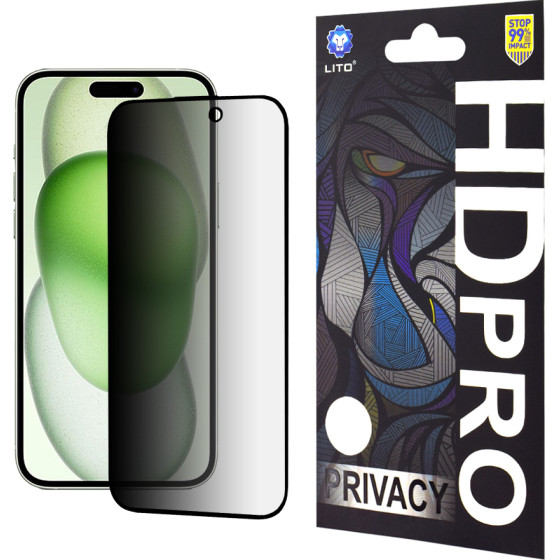 Lito - HD PRO Privacy - iPhone 15 Plus - Black