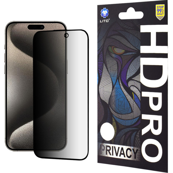 Lito - HD Pro Privacy - iPhone 15 Pro Max - Black