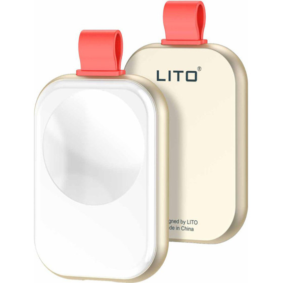 Lito - Magnetic Wireless Charger (LC03) - for Apple Watch, with Keyring, Charge On the Go, 3.5W, 1A - White - (LT-W1;WHITE)