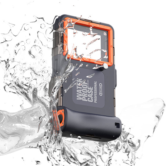 ShellBox - Diving Waterproof Professional Case - for Phones with max. 6.8'', IPX8, 15m Deep + 1h Underwater Time - Black