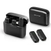 Techsuit - (2 pack) Lavalier Wireless (LW4) - Receiver, Lightning, Noise Reduction, Omnidirectional, Plug and Play - Black - (LW4;LIGHTNING)