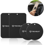 Techsuit - (4 pack) Metal Plate - with Matte Cover Paint, Multipurpose Use, with Strong 3M Adhesive - Black - (MP04)