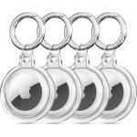 Techsuit - (4 pack) Secure Holder Silicone (CT15) - Apple AirTag Case - Clear