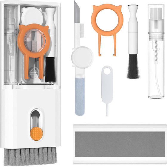 Techsuit - 10 in 1 Cleaner Kit - Tools for Screen, Keyboard, Earbuds, PC Monitor - White - (LMTS)