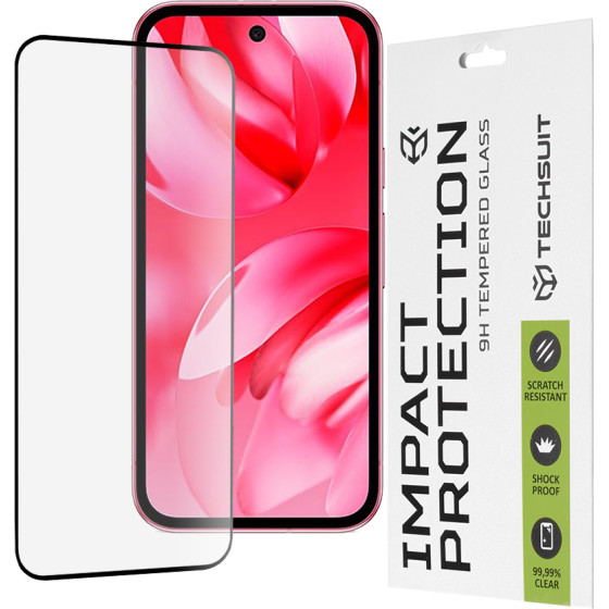 Techsuit - 111D Full Cover / Full Glue Glass - Google Pixel 9a - Black
