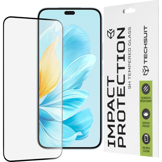 Techsuit - 111D Full Cover / Full Glue Glass - Honor 200 Lite - Black