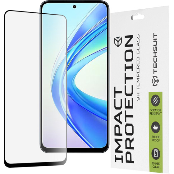 Techsuit - 111D Full Cover / Full Glue Glass - Honor X7b / X7b 5G / 90 SMART - Black
