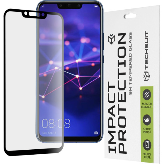 Techsuit - 111D Full Cover / Full Glue Glass - Huawei Mate 20 Lite / Nova 3 / Nova 3i / P Smart Plus - Black