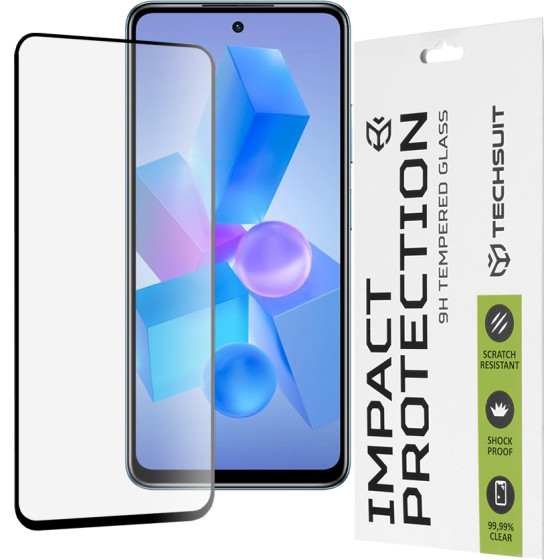 Techsuit - 111D Full Cover / Full Glue Glass - Infinix Hot 40 / 40 Pro / Tecno Spark 20 Pro / Pova 5 Pro - Black