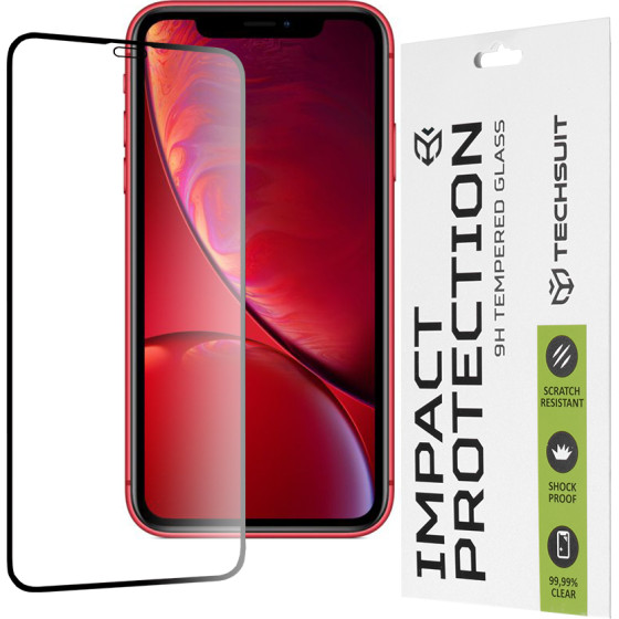 Techsuit - 111D Full Cover / Full Glue Glass - iPhone 11 / iPhone XR - Black