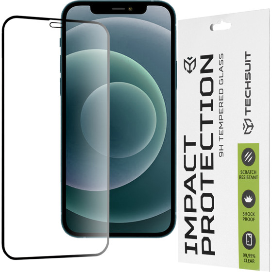 Techsuit - 111D Full Cover / Full Glue Glass - iPhone 12 Pro Max - Black