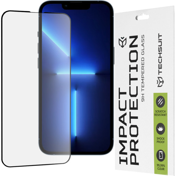 Techsuit - 111D Full Cover / Full Glue Glass - iPhone 13 Pro Max / iPhone 14 Plus - Black