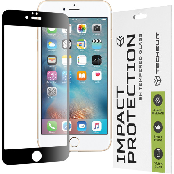 Techsuit - 111D Full Cover / Full Glue Glass - iPhone 6 Plus / iPhone 6s Plus - Black
