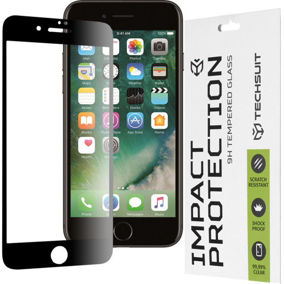 Techsuit - 111D Full Cover / Full Glue Glass - iPhone 7 Plus / iPhone 8 Plus - Black