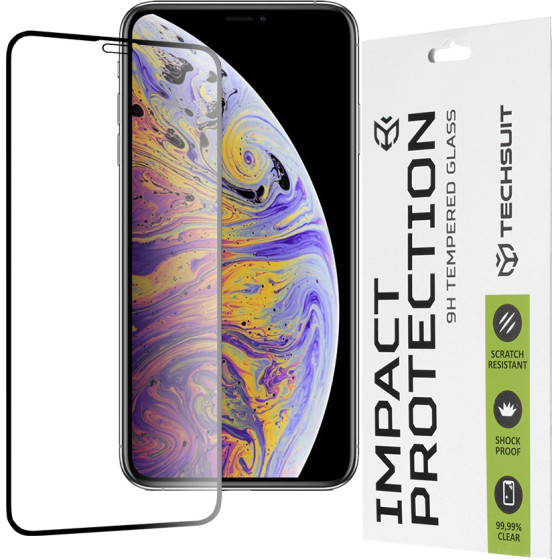 Techsuit - 111D Full Cover / Full Glue Glass - iPhone XS Max / iPhone 11 Pro Max - Black