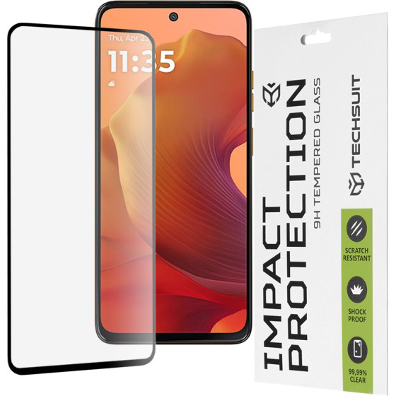 Techsuit - 111D Full Cover / Full Glue Glass - Motorola Moto G15 / G15 Power - Black