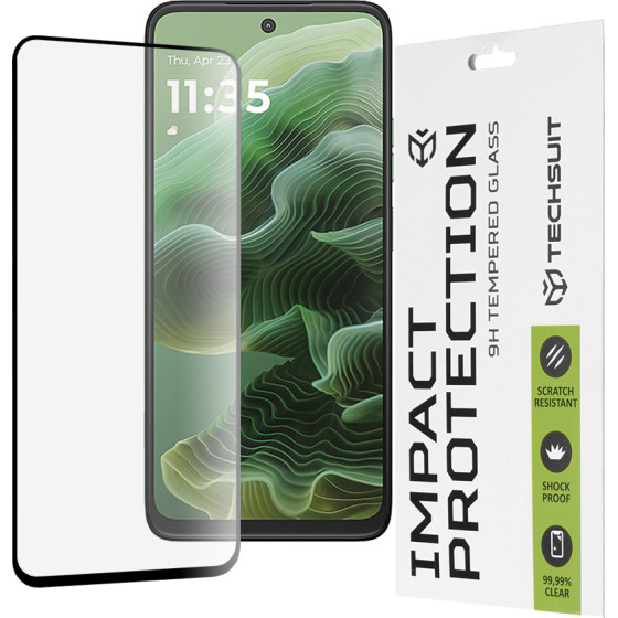 Techsuit - 111D Full Cover / Full Glue Glass - Motorola Moto G35 - Black