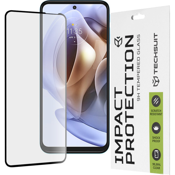 Techsuit - 111D Full Cover / Full Glue Glass - Motorola Moto G31 / Moto G41 / Moto G62 5G / Moto G71 5G - Black