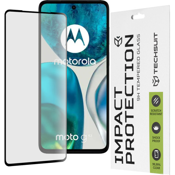 Techsuit - 111D Full Cover / Full Glue Glass - Motorola Moto G52 / Moto G82 5G - Black