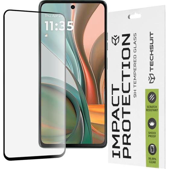 Techsuit - 111D Full Cover / Full Glue Glass - Motorola Moto G75 - Black