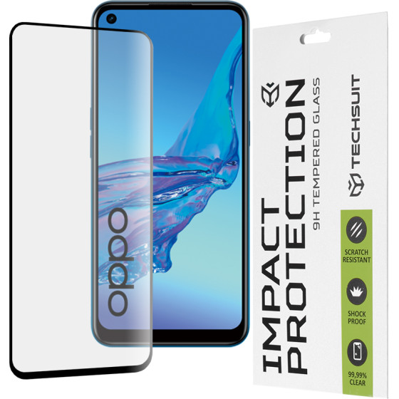 Techsuit - 111D Full Cover / Full Glue Glass - Oppo A53 4G / A53s 4G - Black