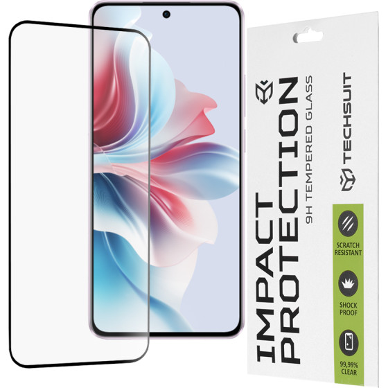 Techsuit - 111D Full Cover / Full Glue Glass - Oppo Reno11 F - Black