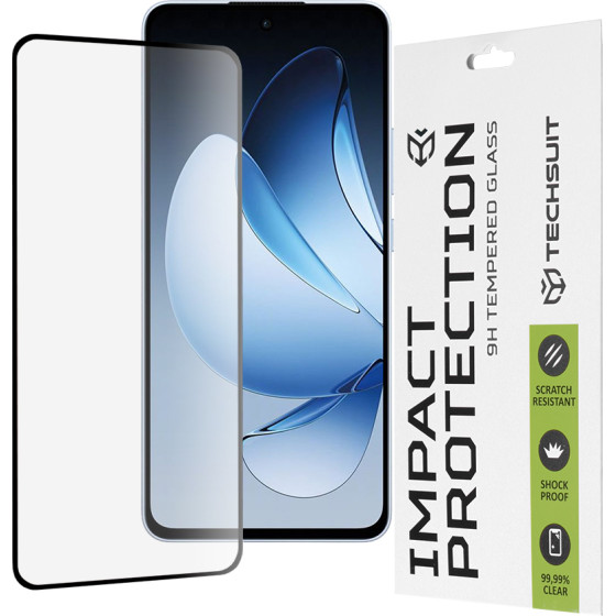 Techsuit - 111D Full Cover / Full Glue Glass - Oppo Reno13 - Black