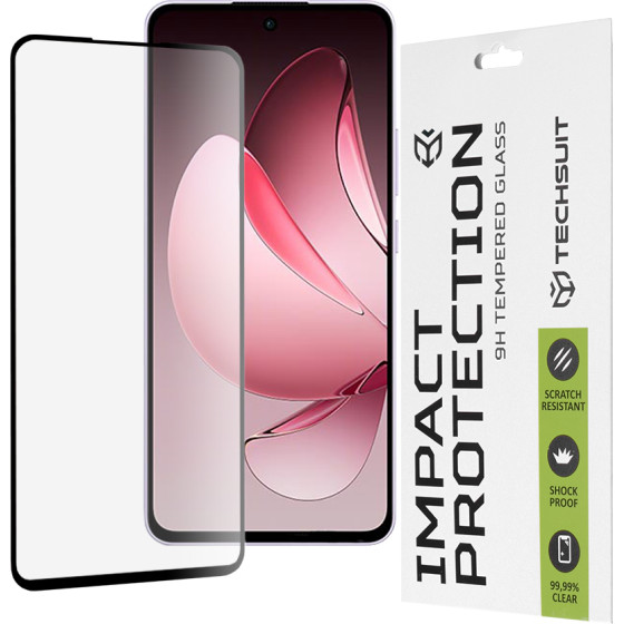 Techsuit - 111D Full Cover / Full Glue Glass - Oppo Reno13 F 4G / Reno13 F 5G / Reno13 FS 5G - Black
