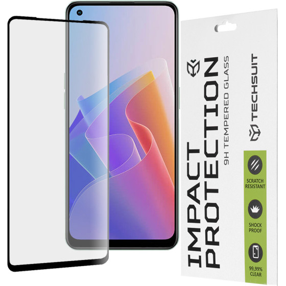 Techsuit - 111D Full Cover / Full Glue Glass - Oppo Reno7 4G / Reno7 Lite / Reno8 Lite / OnePlus Nord N20 5G - Black