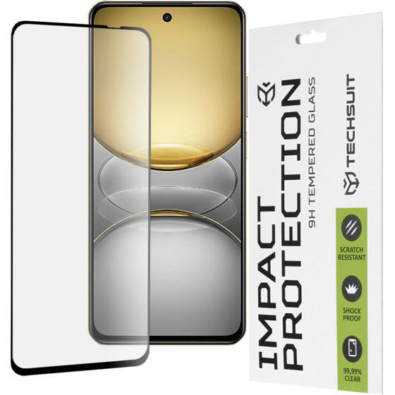Techsuit - 111D Full Cover / Full Glue Glass - Realme C75 / Realme 14x - Black