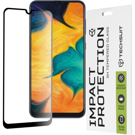 Techsuit - 111D Full Cover / Full Glue Glass - Samsung Galaxy A20 / A30 / A30s / A50 / A50s / M21 / M30 / M30s / M31 - Black