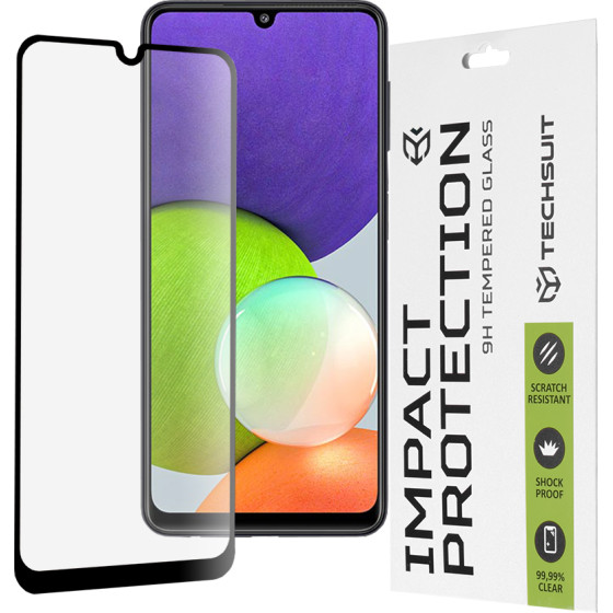 Techsuit - 111D Full Cover / Full Glue Glass - Samsung Galaxy A22 4G / M22 4G - Black