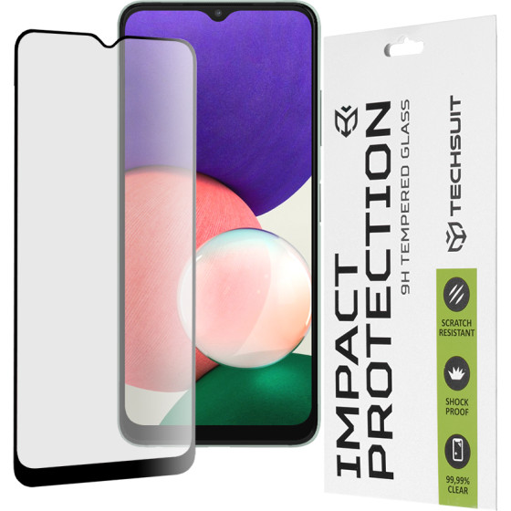 Techsuit - 111D Full Cover / Full Glue Glass - Samsung Galaxy A22 5G - Black