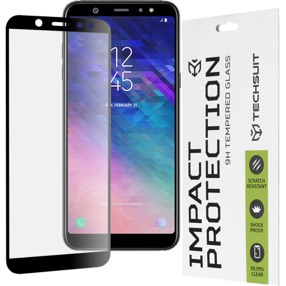 Techsuit - 111D Full Cover / Full Glue Glass - Samsung Galaxy A6 2018 - Black